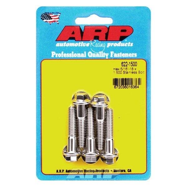 Arp 6221500 0.3118 x 1.5 in. Stainless Steel 6 Point Bolt Kit, 5PK ARP622-1500 - main