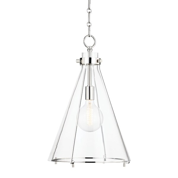 Hudson Valley Lighting Eldridge 1 Light Pendant 14 In. Polished Nickel 7304-PN - main