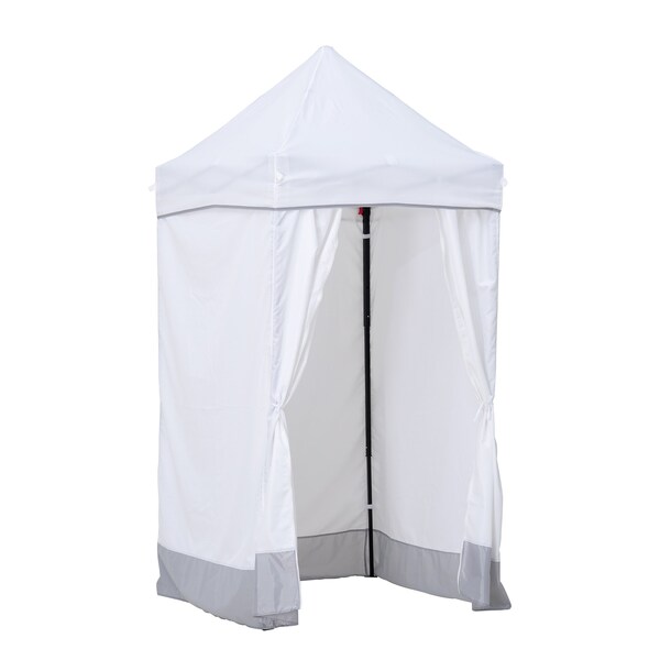 Sunjoy Cabana 4 ft x 4 ft Grey Pop-Up Canopy Tent, Outdoor Instant Pop-Up Gazebo, Portable Changing Tent A109010200 - main