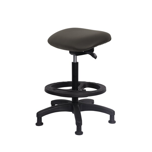 Blue Ridge Ergonomics Vinyl Sit-Stand - Standing Height with Black Foot Ring Stationary Glides in Sterling Supernova Vinyl VSTSS-RG-BF-RG-8840 - main