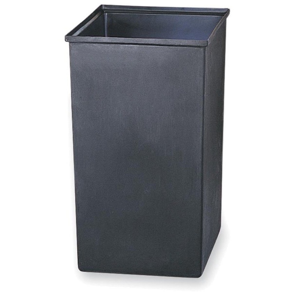 Safco 36 gal Square Indoor Plastic Can, Black, Plastic, 17 in 9669 - main