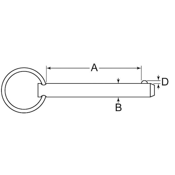 Huyett Detent Pin, 300 Stainless Steel, 0.312 in Dia x 4.625 in Effective Length x 0.317 in Hole Dia DTPS-0312-4625 - main