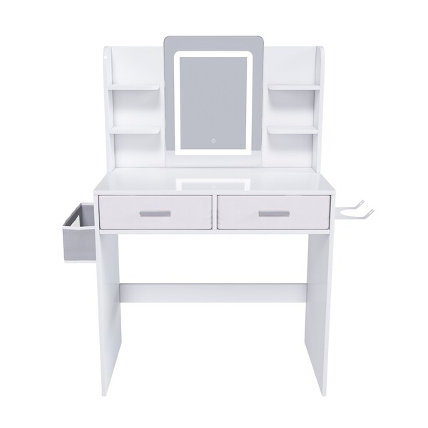 Homeroots 28" White Wood Lighted Two Drawer Dresser 714262 - main