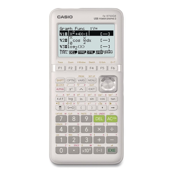 Casio FX-9750GIII 3rd Edition Graphing Calculator, 21-Digit LCD, White FX-9750GIII-WE - main