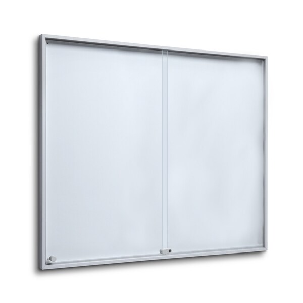 Showdown Displays 45 In W X 38 In H Indoor Enclosed Bulletin Board Sliding Door - Sliding Door 45X38BBLG - main