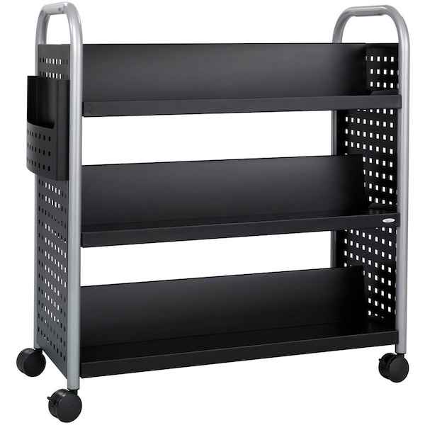Safco Book Cart, Double-Sided, Black 5335BL - main