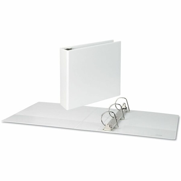 Universal Economy D-Ring Vinyl View Binder, 3" Capacity, White UNV20748*** - main