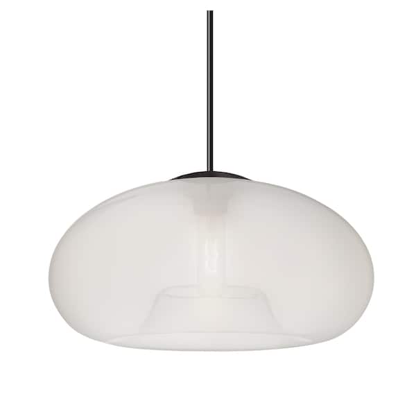 Besa Lighting Besa Bana 15 Pendant, Frost, Black Finish, 1x 60W MAX E26 Base 1JT-BANA15FR-BK - main