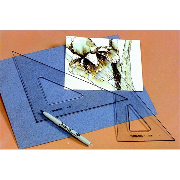 Easy-To-Organize Transparent Triangular Polystyrene Ruler, 10 In. 45 And 90 Degree EA1205003 - main