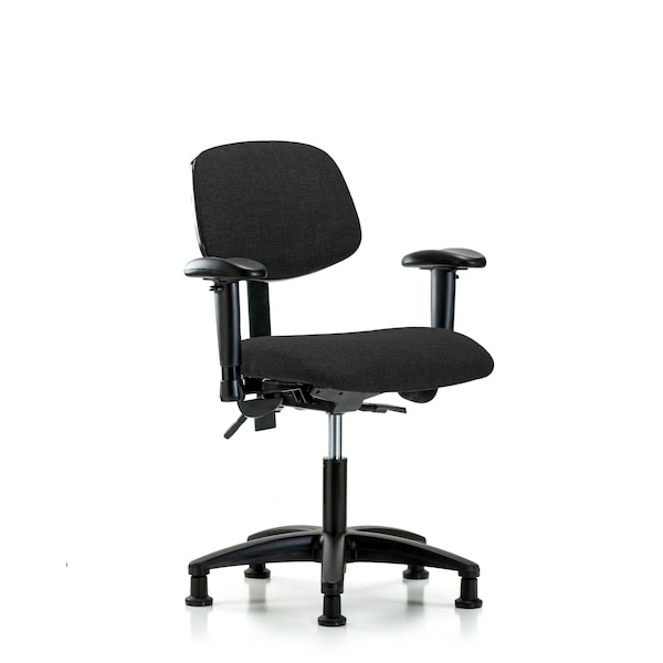 Blue Ridge Ergonomics Desk Chair Desk Chair, Fabric, AA Glides, Blk, Adjustable Arms, 19" to 24" Height, Fabric, Black BR-FDHCH-RG-T0-A1-RG-F42 - main