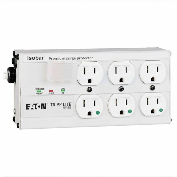 Tripp Lite Outlet Strip, Surge, Hospital Grade, 6 5-15R, 5-15P, 15 ft., Light Gray ISOBAR 6 ULTRA HG - main