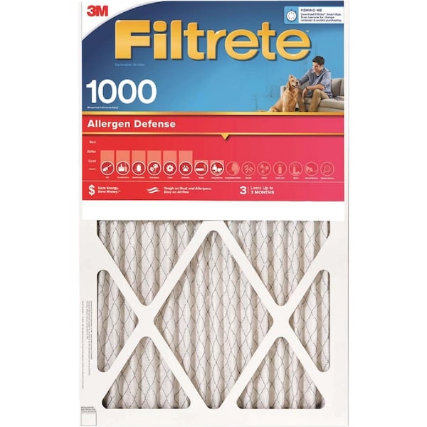 Filtrete 15'' x 20'' x 1'' 1000/1085 MPR Allergen Defense Furnace Filter MERV 11 9806-4 - main