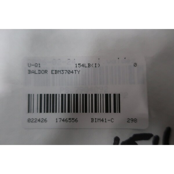 Baldor-Reliance SUPER-E MOTOR 213T 3HP 1160RPM 230/460V-AC 3PH 108704100EQF EBM3704TY - main