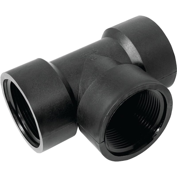 Green Leaf TT12P Pipe Tee, 1/2 in, FPT, Polypropylene, Black TT 12 P - main