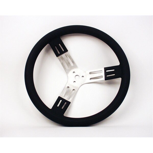 Slugfest Supplies 52-56801 15 in. Steering Wheel - Black Aluminum Smooth Grip SL1394364 - main
