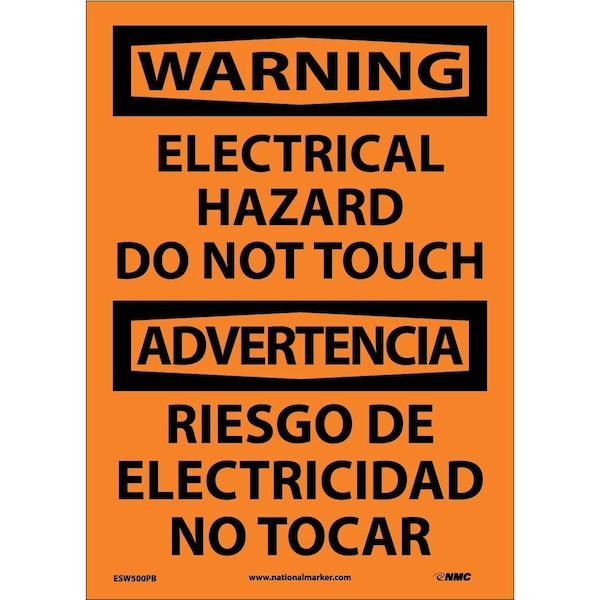 Nmc Warning Electrical Hazard Do Not Touch Sign - Bilingual, ESW500PB ESW500PB - main