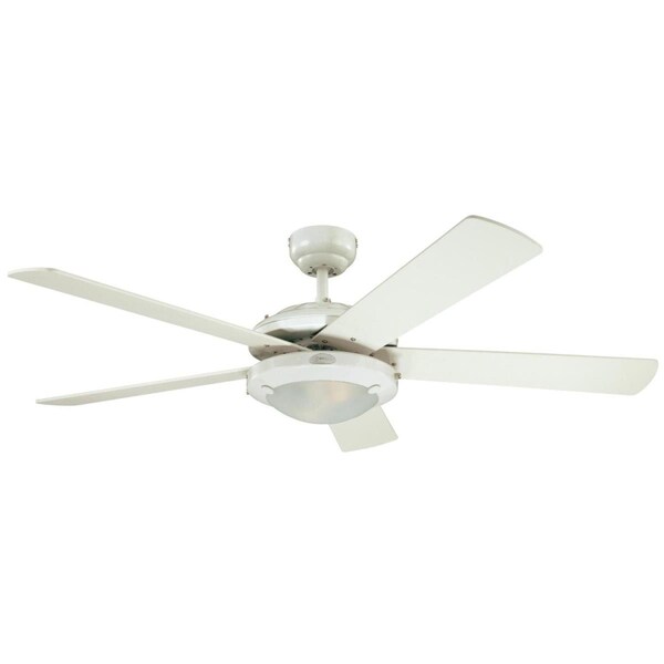 Westinghouse 52 in. White Finish Reversible Blades Frosted Glass, White & White Washed Pine WE625769 - main
