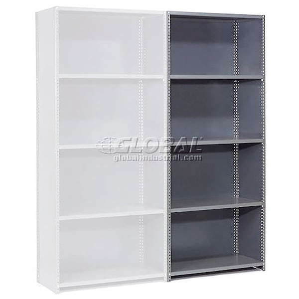 Global Industrial 5 Shelf, Closed Steel Shelving, 48"W x 12"D x 73"H, Add On, 18 GA, Gray 236808 - main