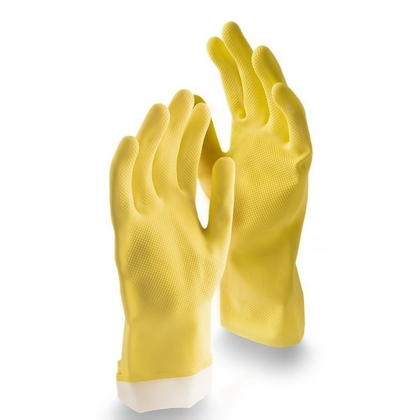Libman Libman All-Purpose Reusable Gloves, M, 12 in L, Latex, Yellow 1321 - main