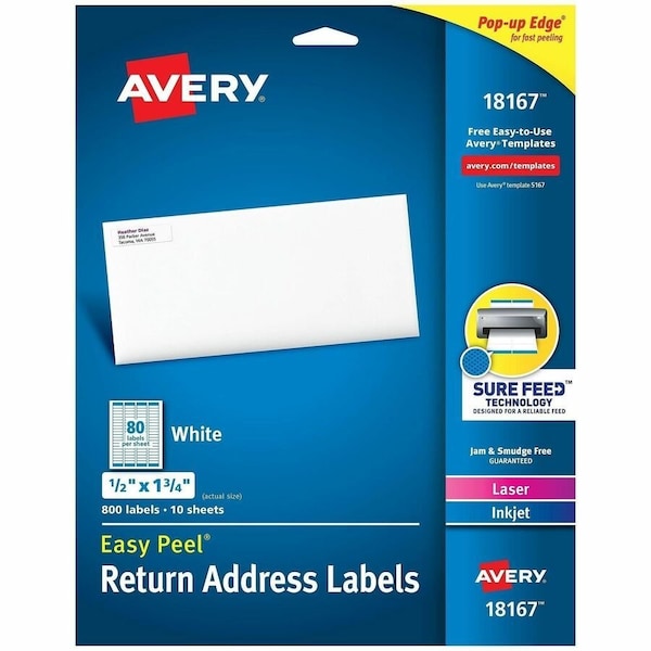 Avery Label, Ra, 80Up, Ij 80PK AVE18167 - main