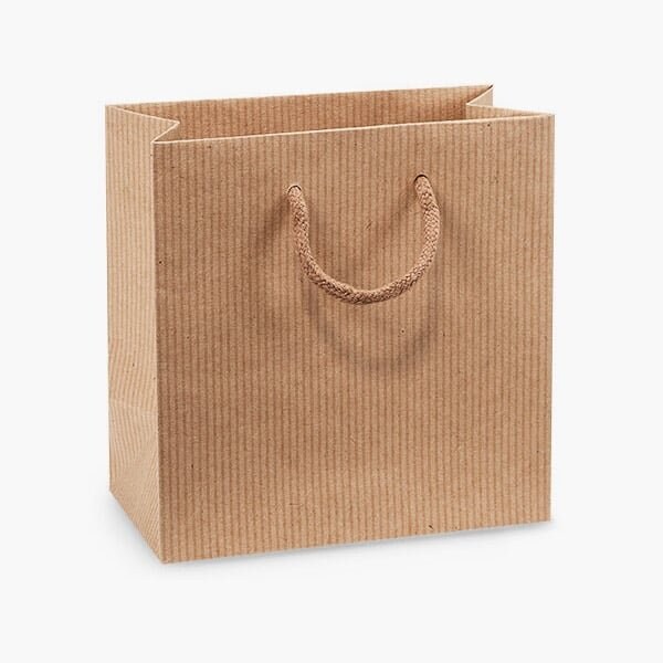 Nashville Wraps Kraft Pinstripe Gift Bags, Jewel 6.5x3.5x6.5, 100PK KTJBKP - main