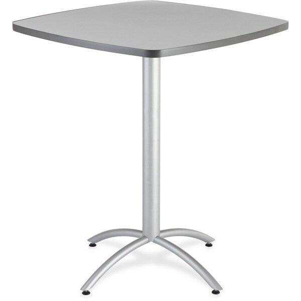 Cafeworks CafeWorks Cafe/Breakroom Table, Gray Top, Silver Frame, 42 in W x 42 in L x 42 in H 65677 - main