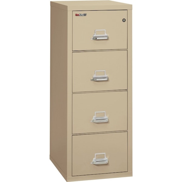 Fire King Fireking Fireproof 4 Drawer Vertical File Cabinet - Legal Size 21"W x 25"D x 53"H - Putty 4\2125CPA - main