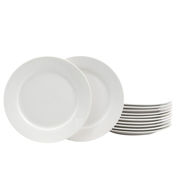 Gibson Home Noble Court 7.5 inch Dessert Plate Set in White, 12PK 108046.01 - main