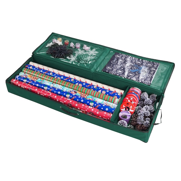 Elf Stor Wrapping Paper Storage Organizer Low Profile Bin for Under the Bed Holds Holiday Paper, Gift Bags 83-DT5528 - main
