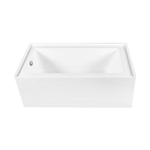 Kingston Brass 60-Inch Acrylic Rectangular 3-Wall Alcove Tub Combo with Waste and Overflow Drain, Left Hand Drain CVTDE603122L8 - main