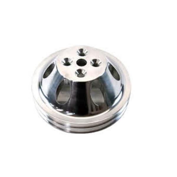 Absurdo Aluminum Upper Short Water Pump Pulley with Double Groove for 1955-1968 SBC 283-350, Black AB2204634 - main