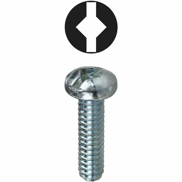 Dottie #10-32 x 1 in Combination Slotted/Square Round Machine Screw, Zinc Plated Carbon Steel, 100 PK RMDS10321 - main