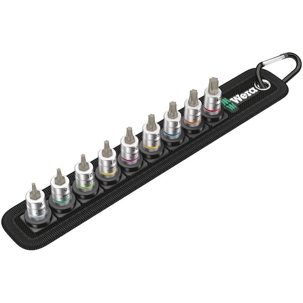 Wera Belt A 3 TORX HF Zyklop bit socket set with holding function, 1/4 in drive, 9 pieces 5003882001 - main