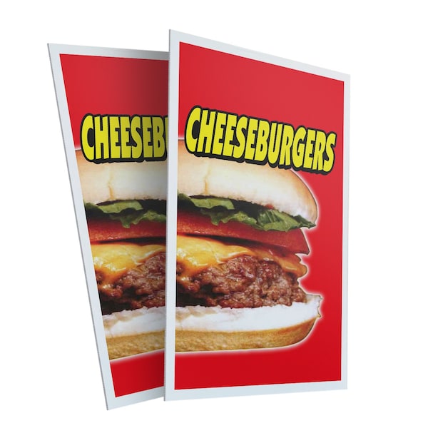 Signmission Cheeseburgers, Plastic Signs Only 24 Inch x 36 Inch, Corrugated Plastic, 2PK CSB-2436-2PACK-Cheeseburgers - main