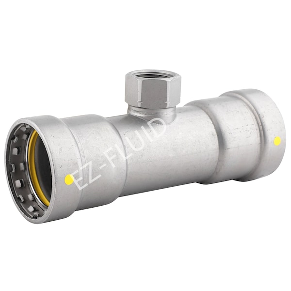 Ez-Fluid 3/4 X 3/4 X 3/4 Carbon Steel Mega Press G Type X FPT PRESS FEMALE TEE HNBR EZPGT116 - main