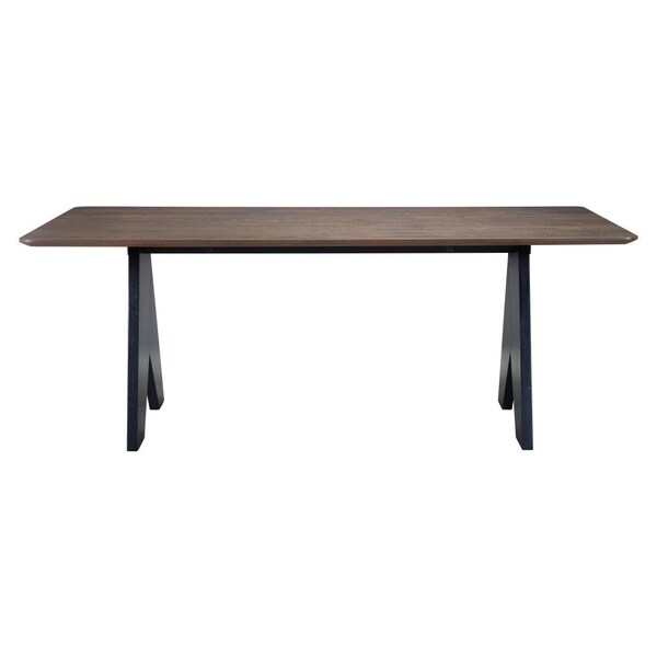 Homeroots 79" Espresso Solid Wood Cross Leg Base Dining Table 623354 - main