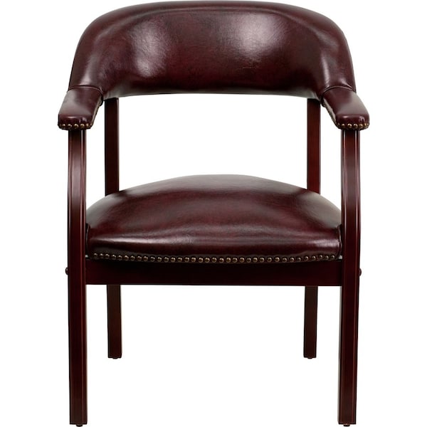Flash Furniture Traditional Luxurious Conference Chair, 24 in W 27" L 31-1/2" H, Upholstered Straight, Vinyl Seat B-Z105-OXBLOOD-GG - main
