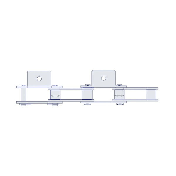 Hkk Chain HKK Double Pitch Riv Standard Conveyor w/A-1 Att Every 2nd P on Pin Link, 1.5P, .469 Dia x .5 W DC060RA1E2P - main