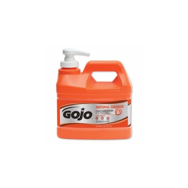 Gojo Natural Orange, Pumice Hand Cleaner, Citrus, Bottle w/Pump, 1/2 Gallon, 4PK 315-0958-04 - main