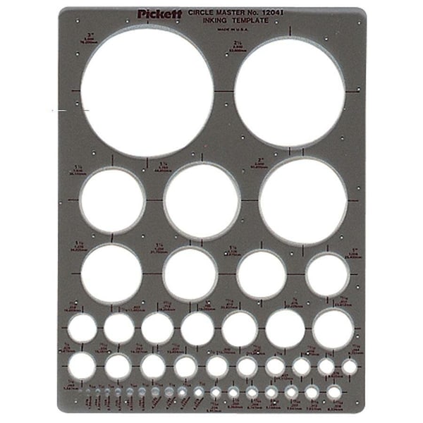 Chartpak 1204I Templates, Circles, 7" x 11 1/4", Smoke 1204I - main