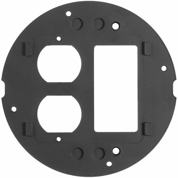 Hubbell Wiring Device-Kellems Sub-Plate, Round, Cast Aluminum, Duplex Receptacle Cover S1SPDUSL - main