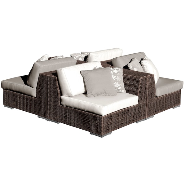 Hospitality Rattan Patio Soho 4-Piece Modular Seating Set 903-1321-JBP-4PS - main