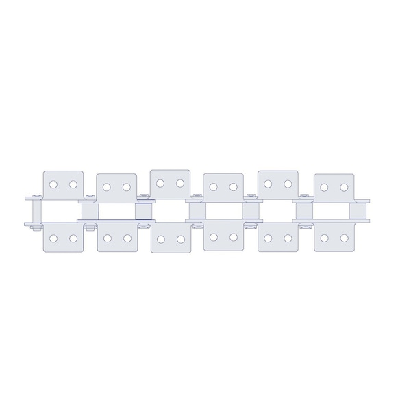 Hkk Chain HKK Double Pitch Riv Standard Conveyor w/K-2 Att on Every P, 1.5P, .469 Dia x .5 W DC060RK2EV - main