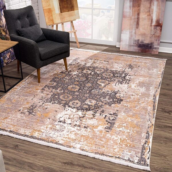 Palacedesigns 5 x 8 ft. Gray Washed Out Persian Area Rug - Gray - 5' x 8' PA3094638 - main