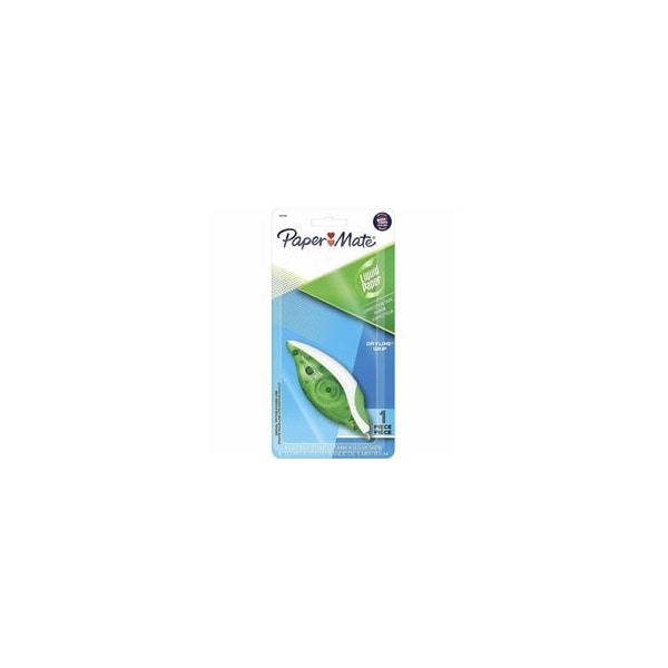 Paper Mate DryLine Grip Correction Tape - 0.20in Tape Width x 27.80 ft Tape Length - Green, White, 6PK 660415K - main