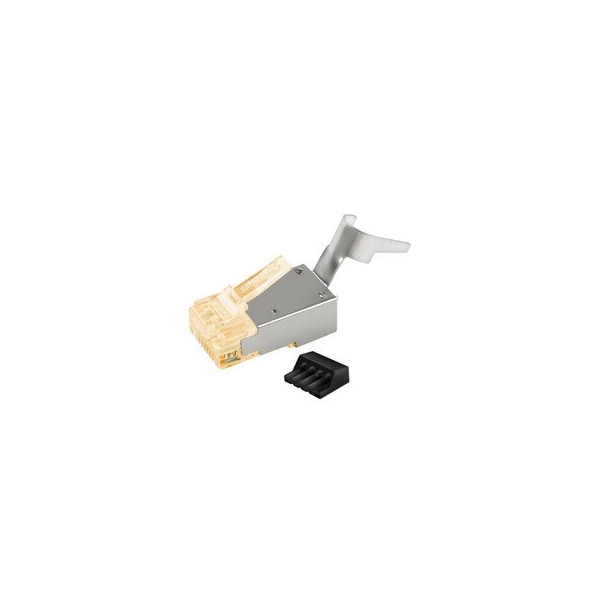 Cable Wholesale Simply45 Shielded Cat6a RJ45 Crimp Connectors, external ground, Solid/Stranded 23AWG, Orange S45-1155 - main