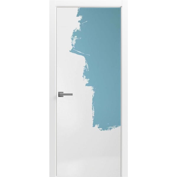 Sartodoors Modern Wood Interior Door with Hardware, Planum 0010 Primed, Single Panel Frame Trims, Bathroom Bed PLANUM0010ID-PRI-24 - main