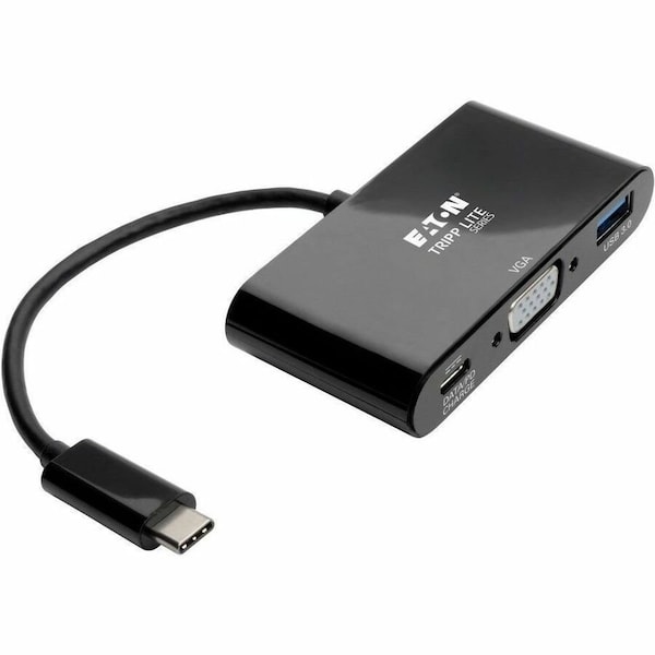 Tripp Lite USB C to VGA Multiport Adapter w/USB Hub PD Charging 1080p Black U444-06N-VUB-C - main