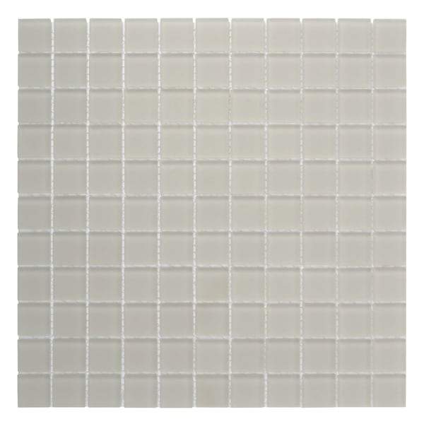 Apollo Tile 10 pack Warm Greige 11.8 in. x 11.8 in. 1 in. x 1 in. Matte Glass Mosaic Floor and Wall Tile 9.67 sq. ft./case APLA88085M 1X1A - main