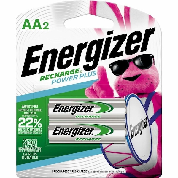 Energizer Precharged Recharg Battery, AA, NiMh, PK2 NH15BP-2 - main